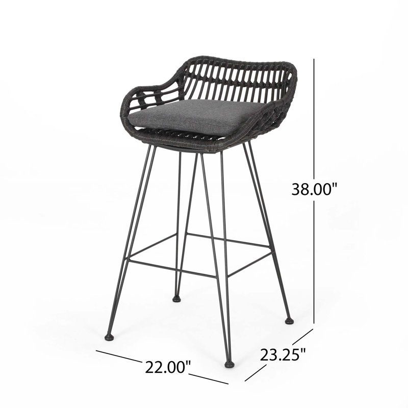 Dale Barstool for Kitchen Counter, Breakfast Nook, Gray