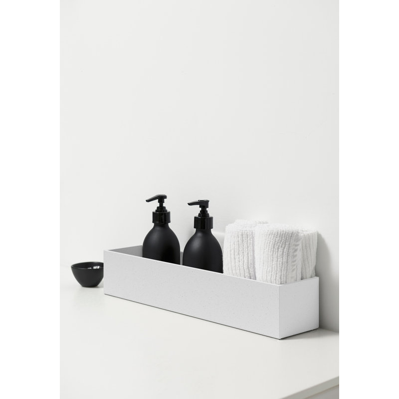 White Plastic-Stone Composite Short Planter Box