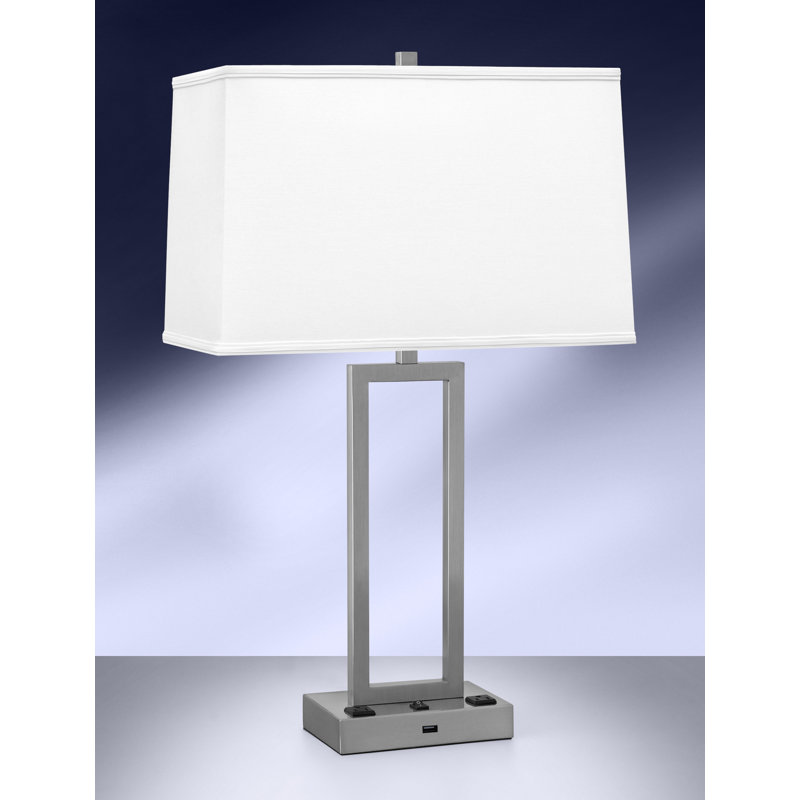 Rugged Rectangles Metal USB Table Lamp