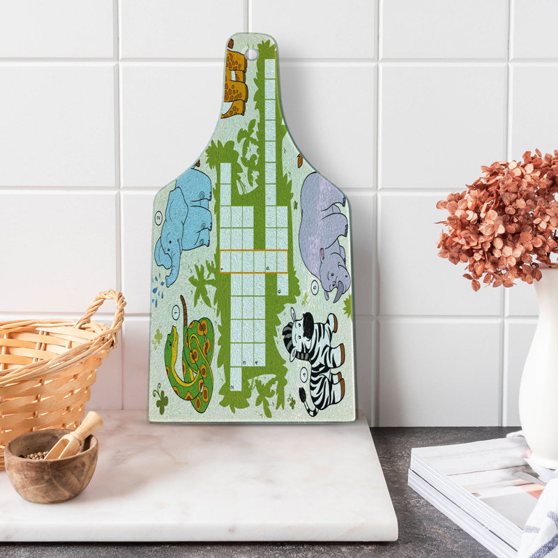 Multicolore planche à découper en verre trempé Ambesonne
