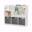 Bibliothèque et bibliothèque pour enfants, bibliothèque multifonctionnelle avec 3 tiroirs en tissu pliables, présentoir à bibliothèque, rangement pour jouets pour chambre à coucher, salle de jeux, couloir (blanc / gris)