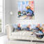Coussin de ville en regardant un petit garçon et un chat-29516928-29516925