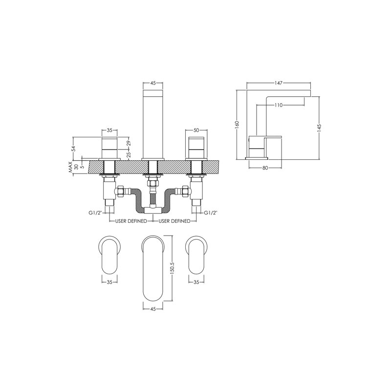 Binsey Pillar Tap with Waste