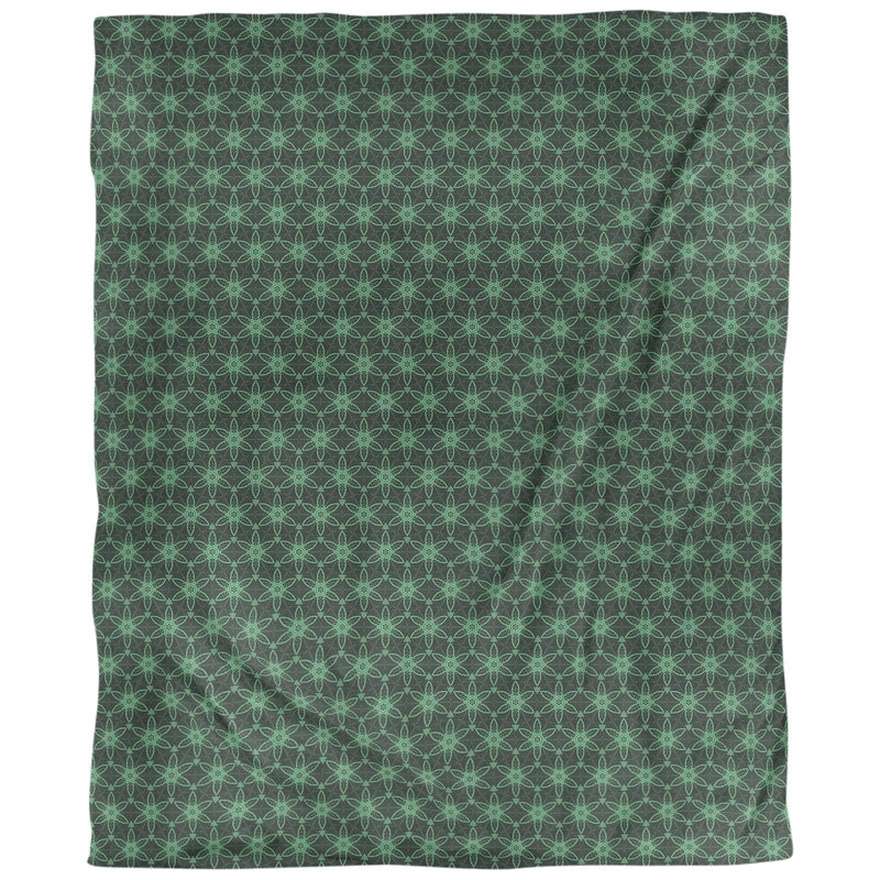 Tissu à cercles ornés, Vert, L 54 po x l 36 po, Lin naturel paloma