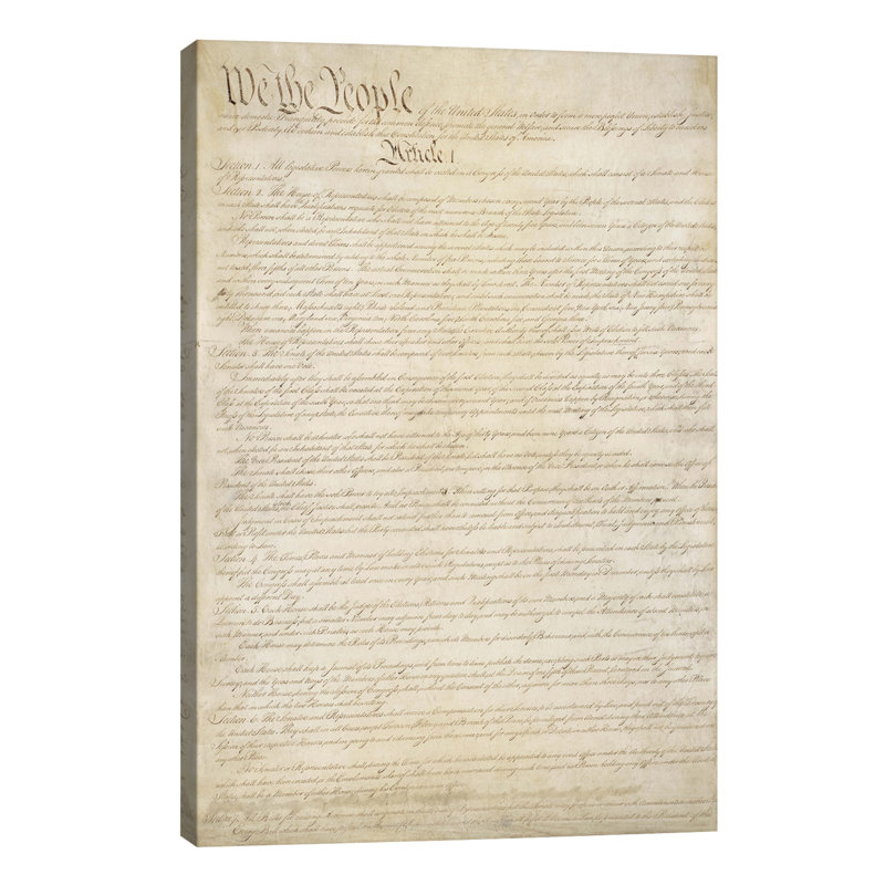 The Constitution Document - Print on Canvas, 66.04 cm H x 45.72 cm W x 1.91 cm D, Wrapped Canvas