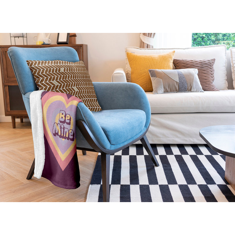 Be Mine Valentine's Day Throw Blanket, 60" W x 80" L, Muted Purple