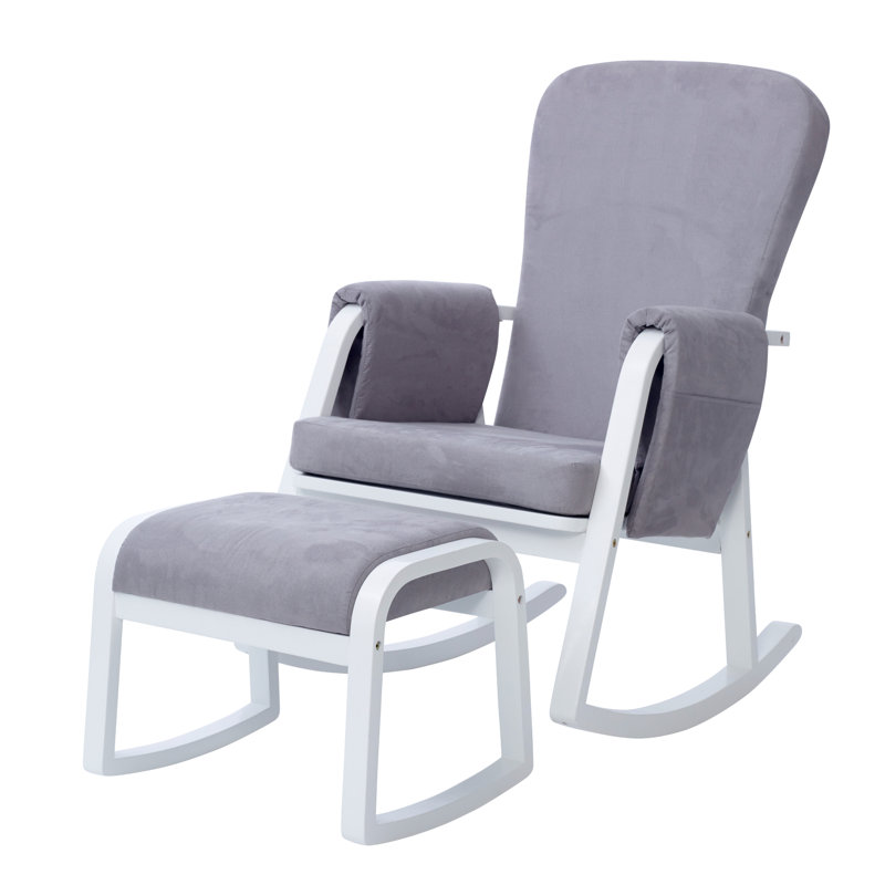 Dursley Rocking Chair and Stool, Grey