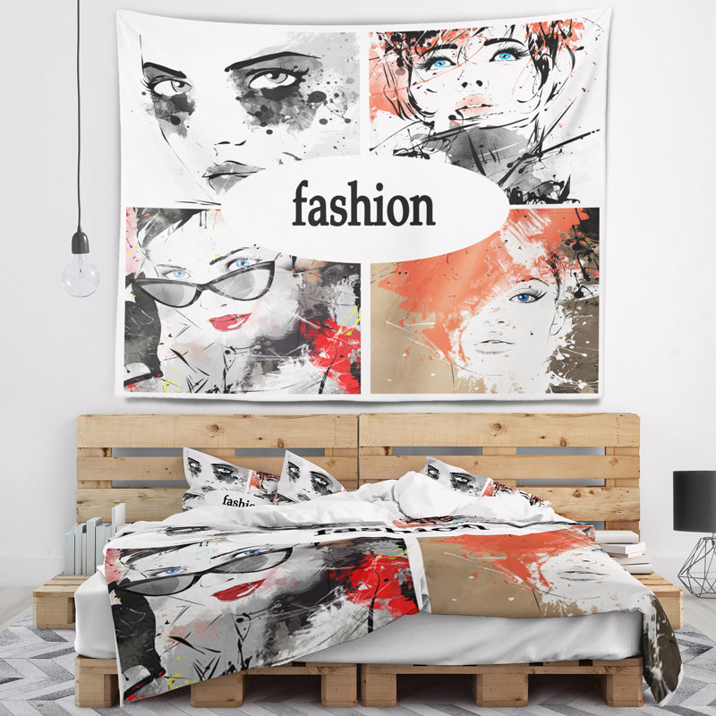 Abstract Polyester Tapestry, 50" H x 60" W