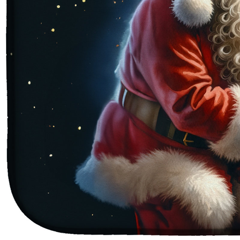 Tapis de vaisselle Dachshund and Santa Claus