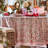 Round Tablecloth - Pink And Green floral Beatrice-108347021