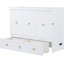 Lit double blanc avec une grande surface et un tiroir pour un rangement pratique - peu encombrant-205199718-205199717