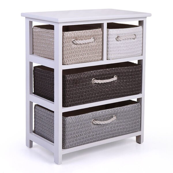 Gracie Oaks ClickDecor Nelson Storage Chest Cabinet with 2 Wicker