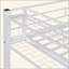 Structure de lit mezzanine en métal avec tablette de rangement à grille supérieure et échelle de rangement latérale à 4 niveaux, lit surélevé contemporain peu encombrant pour la chambre à coucher-119739502