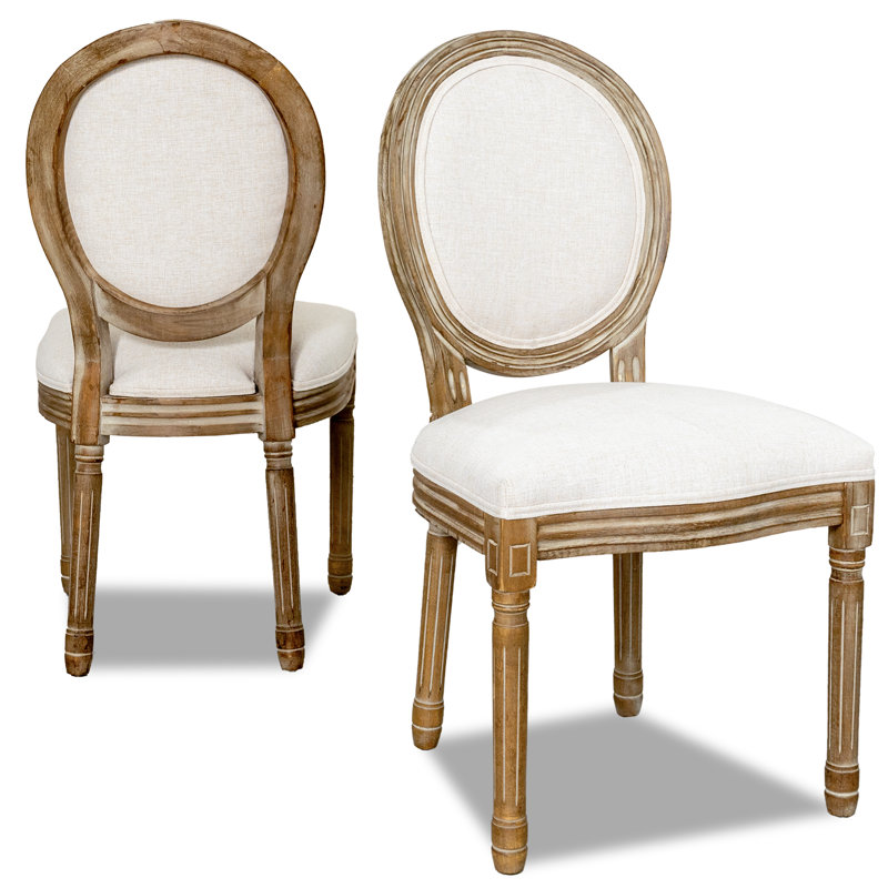 Chaise d'appoint rembourrée King Louis, Beige