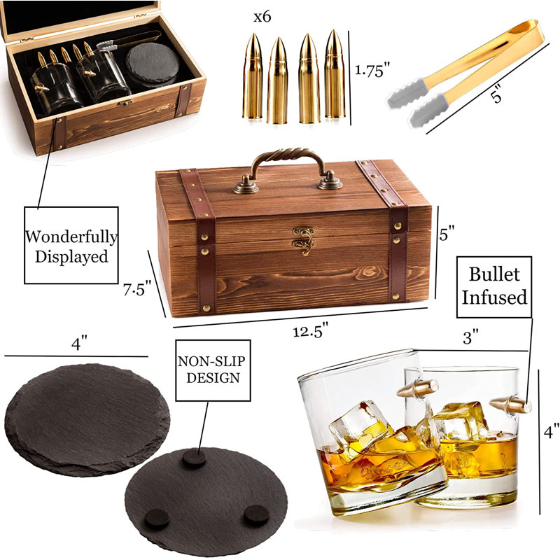 10oz. Stoneware Whiskey Glass Set
