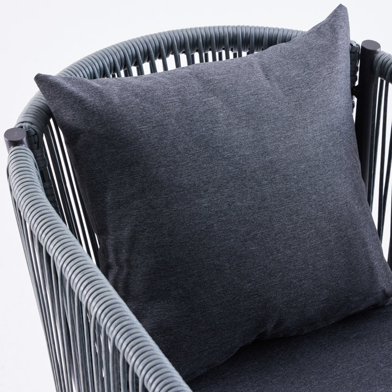 Ensemble repas pour 6 personnes, Coussin gris / cadre noir