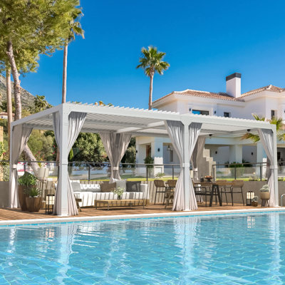 Aluminum Outdoor Pergola with Adjustable Louver Roof