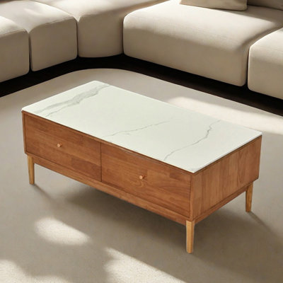 Table basse à quatre tiroirs en chêne