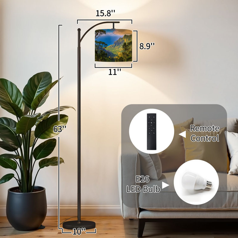 Lampe sur pied Arc avec abat-jour réglable Island Hawaii