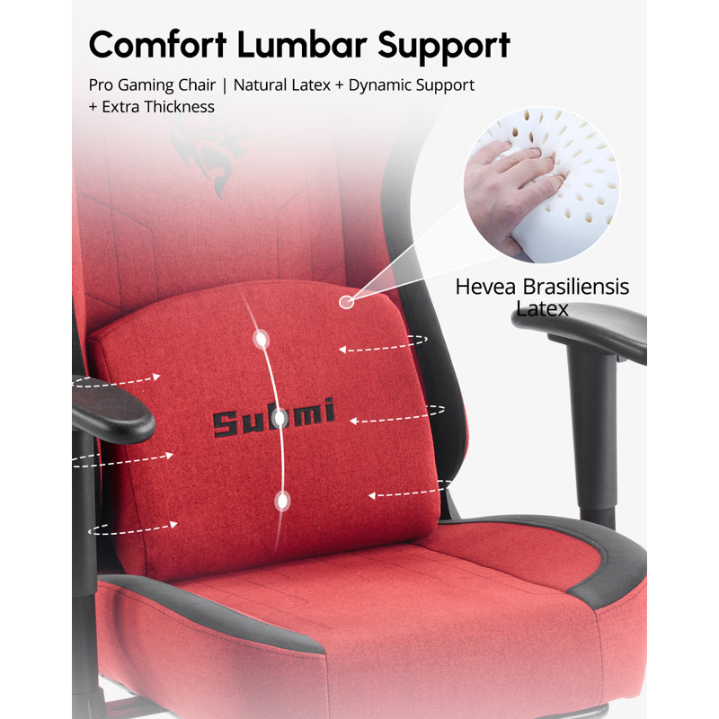 Gaming Chair, Gaming Chair for Adults, Ergonomic Computer Chair with Lumbar Support and Footrest, High Back PC Gamer Chair, Fabric Office Chair, 165°Recliner, Home, Comfy, 350LBS