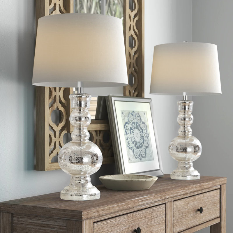 Keesler Glass Table Lamp, Mercury Silver