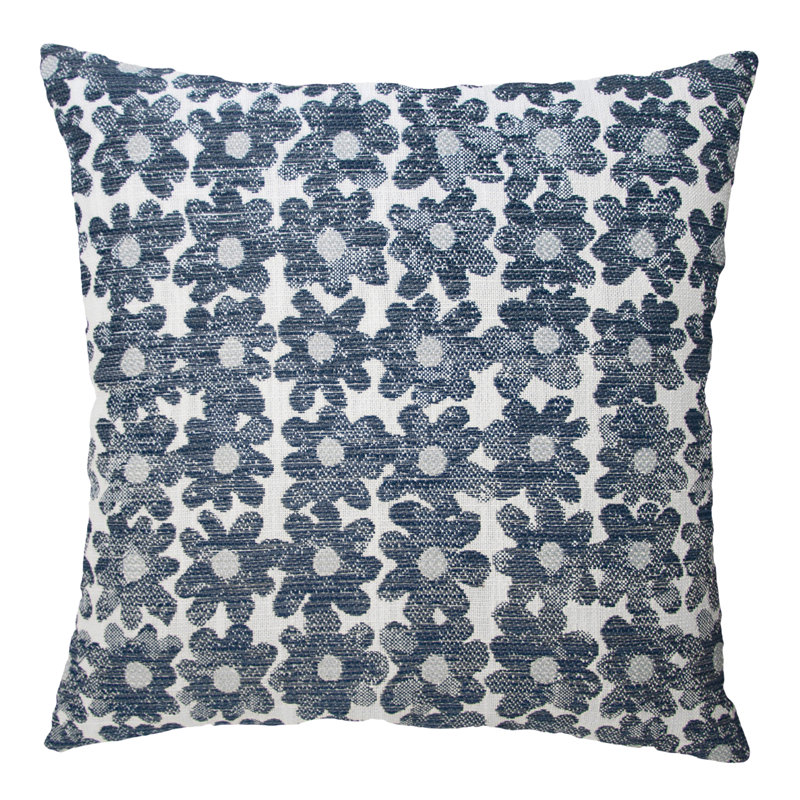 Daisy Performance Square Pillow Cover & Insert, Square 18", Navy