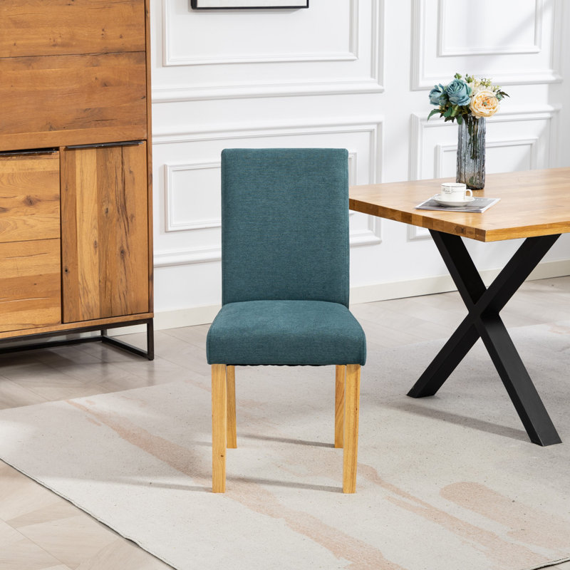 47.5cm H Polyester Upholstered Upholstered Back Parsons Chair, Teal