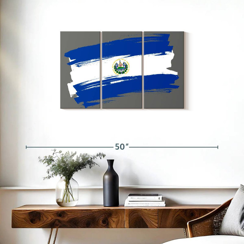 Drapeau du Salvador brossé, H 20 po x l 33 po