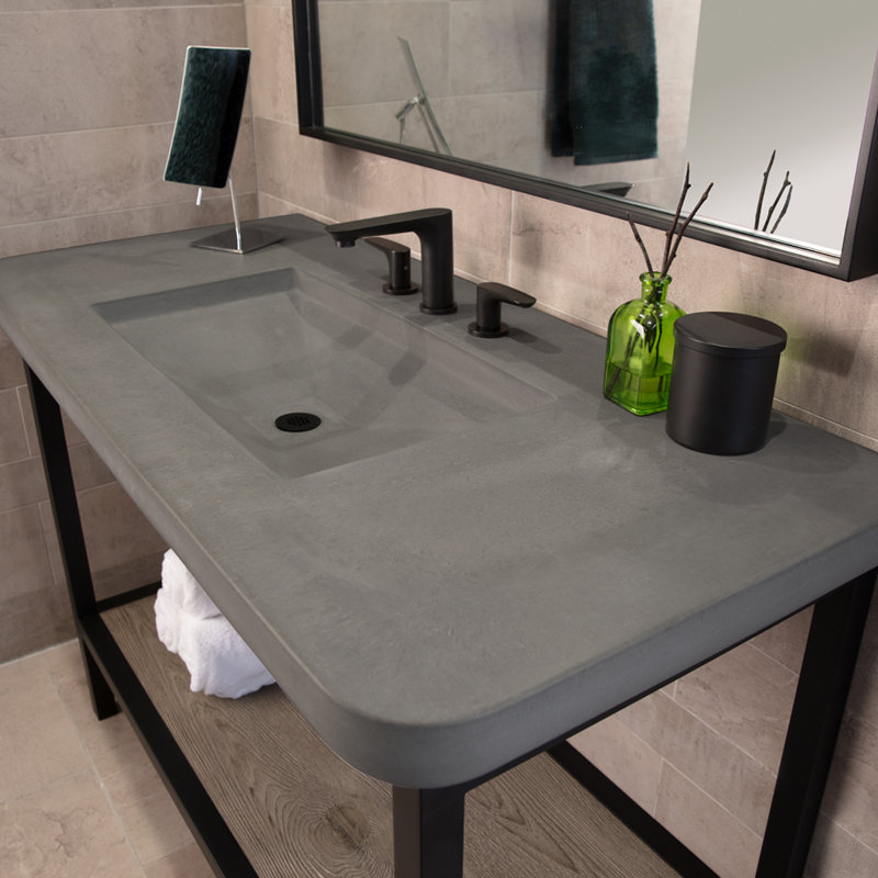 Flou Widespread Bathroom Faucet with Drain Assembly, Matte Black