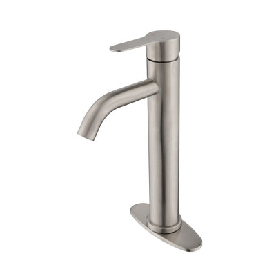 Robinet de lavabo de salle de bain à poignée simple en acier inoxydable