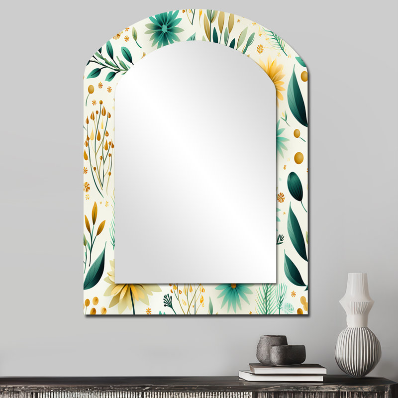 Motif de rêve botanique bohémien vert, 34 po x 25 po