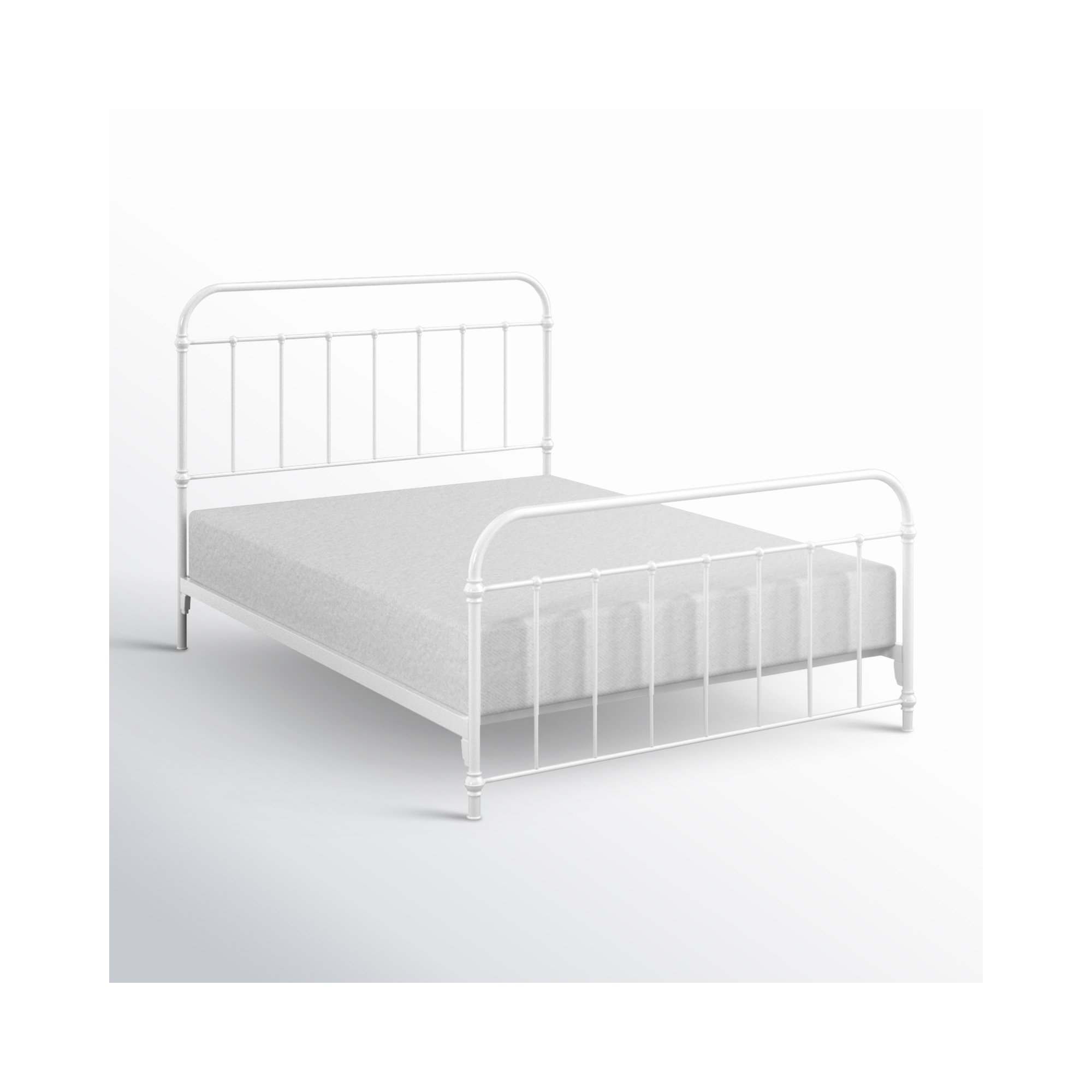 Niles Metal Bed, White, Twin