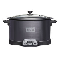 Courant 6-Qt. Slow Cooker with Locking Lid, Warm Settings, Stainproof Stoneware Pots, Stainless Steel, Silver