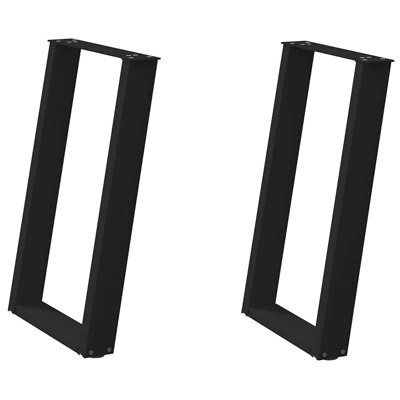  Dining Table Leg Black Powder-Coated Steel 23.6 X 28.3-28.7 In