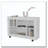 White Console Table in Melamine with Open Storage