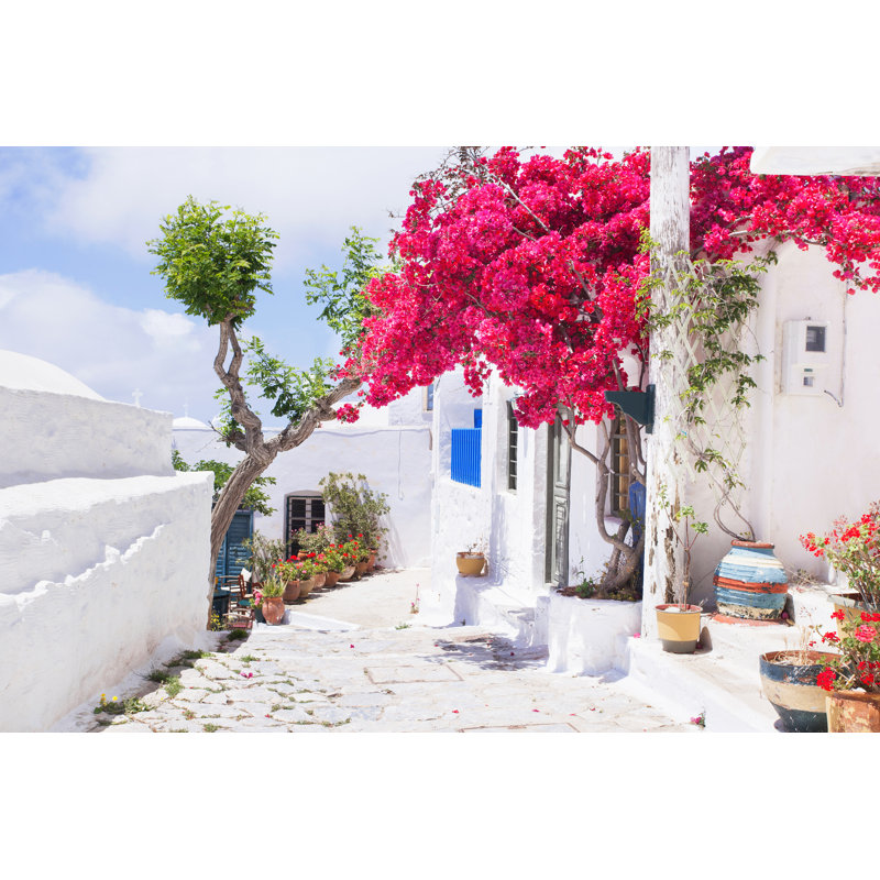 Street In Chora, Greece by Poike - Wrapped Canvas Print, 30cm H x 46cm W