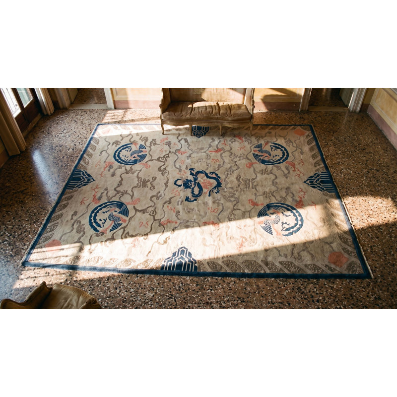 Antique Chinese - Peking Ivory 1880s  Wool Rug