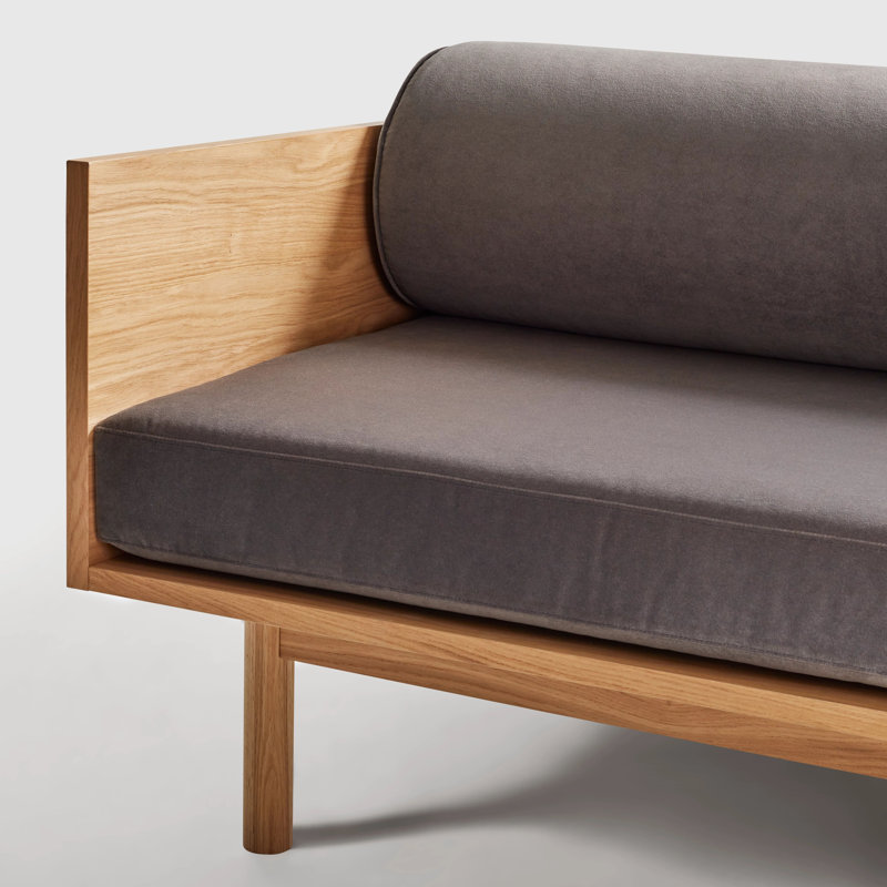 Souvenir Sofa, White Oak, Storm Velvet Velvet