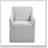 Grey Polyester Armchair with Rectangle Base Style