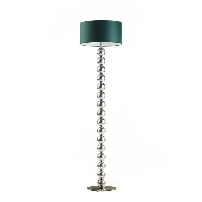 Moody 158cm Traditional Floor Lamp, Green, Silver