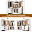 61'' - 92.6''  W Closet System with Wooden Drawers and Hanging Rods-1615673165