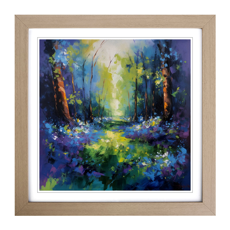 Bluebell Expressionism No.5 - Framed Print, Oak