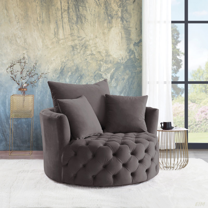 Fauteuil d'appoint pivotant Habak, Gris