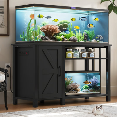 Haven Ato 55-75 Gallon Rectangle Heavy Duty Aquarium Stand with Power Outlets