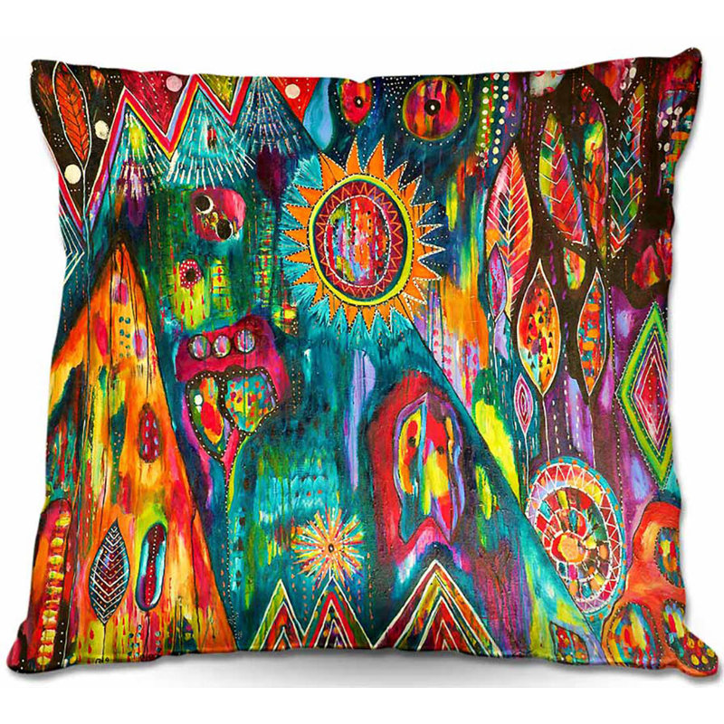 Abstract Reversible Throw Pillow, 16" x 16"
