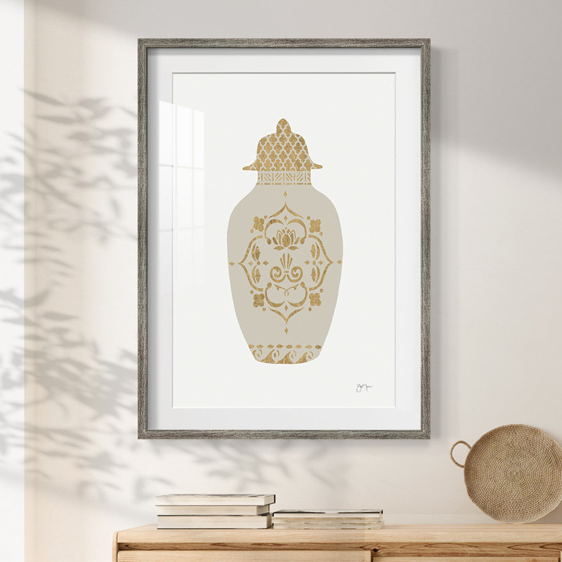 Neutral Urn I -Framed Print, Distressed, 19.5" H x 16.5" W
