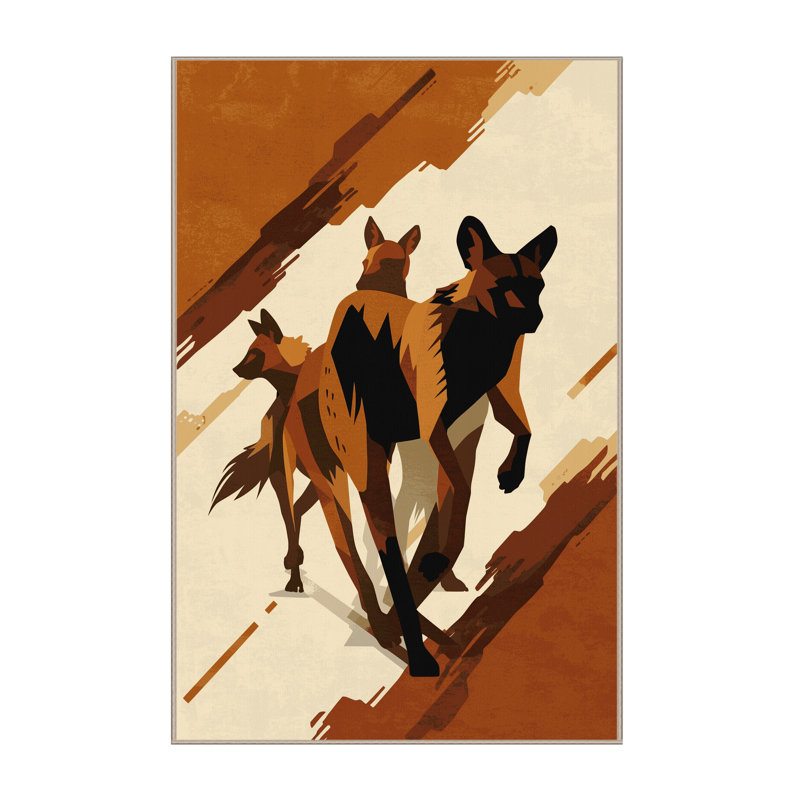 Tapis moelleux moelleux et moelleux à motif abstrait de chien sauvage africain, 2 pi x 3 pi