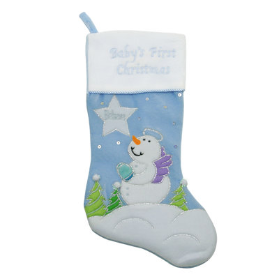 Chaussette de Noël 20 po Blue Christmas