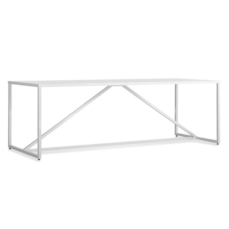 Strut Dining Table, White, 35" W x 75" L, Bar (40" Height)