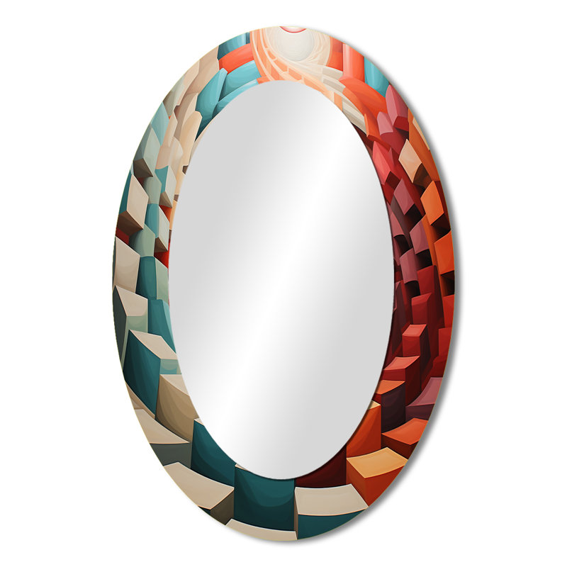 Décoration de miroir ovale multicolore ovale multicolore, 36 po x 24 po